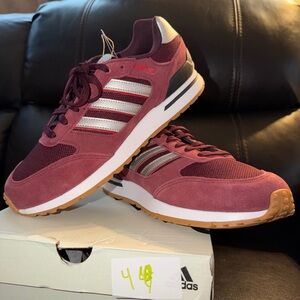 Adidas Run 80s Men's  Burgundy Running Sneakers Shoes Size 9 New In The Box
